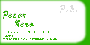 peter mero business card